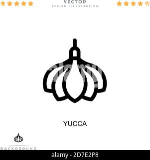 Icône Yucca. Élément simple de la collecte des perturbations numériques. Icône ligne Yucca pour les modèles, les infographies et plus encore Illustration de Vecteur