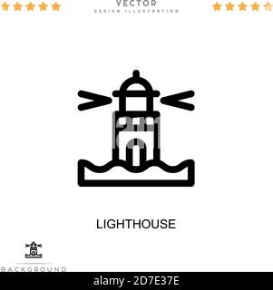 Icône phare. Élément simple de la collecte des perturbations numériques. Icône Line Lighthouse pour modèles, infographies et bien plus encore Illustration de Vecteur