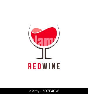 Modèle de logo Red Wine Illustration de Vecteur