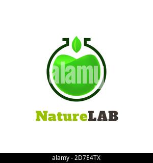 Modèle de logo de laboratoire de nature Illustration de Vecteur