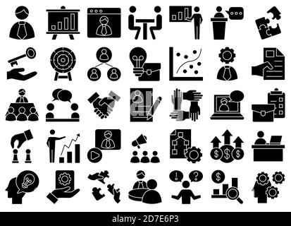 Consultation de Glyph Iconset Banque D'Images