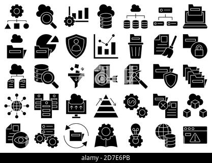 Iconset de glyphes d'analyse de données Banque D'Images