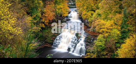 Corra Linn, Falls of Clyde, New Lanark, Écosse, Royaume-Uni Banque D'Images