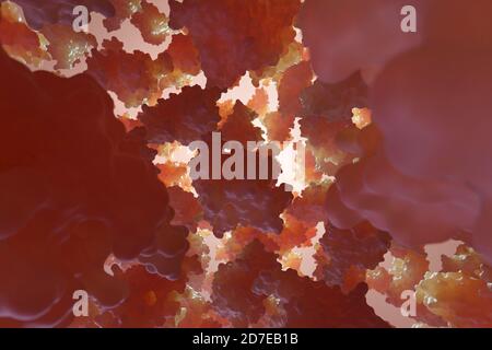 L'hémoglobine est la métalloprotéine de transport de l'oxygène contenant du fer dans les globules rouges. Il transporte l'oxygène des poumons vers le reste du corps. Banque D'Images