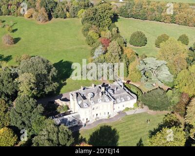 Vue aérienne de Upton House dans le parc Upton Country Park, une aire de loisirs publique à Poole, Dorset, Angleterre Banque D'Images