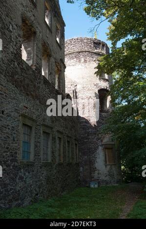 Château de Świny, Gmina Bolków, dans le comté de Jawor, Voïvodeship de Silésie inférieur, dans le sud-ouest de la Pologne Banque D'Images