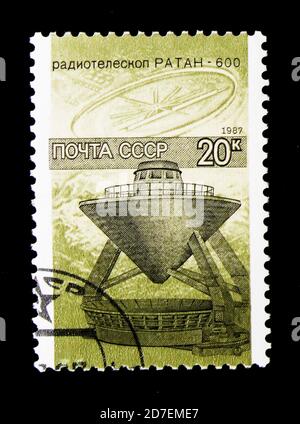 MOSCOU, RUSSIE - 29 MARS 2018 : un timbre imprimé en URSS (Russie) montre Science en URSS, série, vers 1987 Banque D'Images