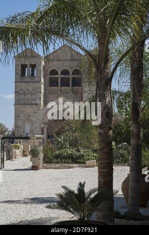 Góra Tabor, Mont Tabor הר תבור‎ Har Tavor; Israël, Izrael, ישראל; Eglise de la Transfiguration - vue extérieure. Verklärungsbasilika. כנסיית ההשתנות Banque D'Images