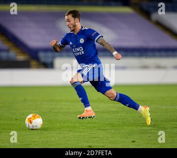 22 octobre 2020 ; King Power Stadium, Leicester, Midlands, Angleterre ; UEFA Europa League football, Leicester City contre Zorya Luhansk ; James Maddison, de Leicester City Breaks foward Banque D'Images