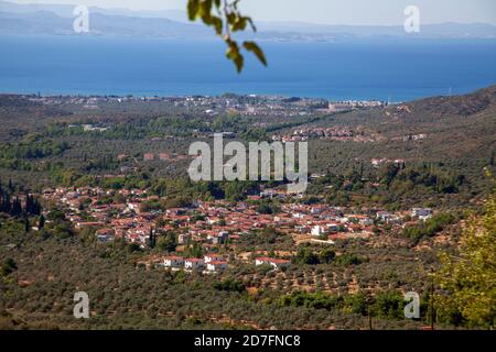 Wiev de la baie d'Edrtemit de Kaz dagi (montagne ida), Balikesir, Turquie Banque D'Images