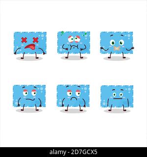 Bleu enveloppes caractère de dessin animé avec expression de corde Illustration de Vecteur