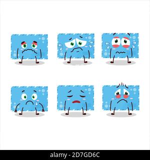 Bleu noël enveloppes personnage de dessin animé avec expression triste Illustration de Vecteur