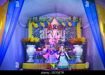Idole de la déesse hindoue durga pendant le festival navratri Banque D'Images
