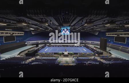 Ostrava, République tchèque. 22 octobre 2020. J&T Banka Ostrava Open 2020 tournoi de tennis à Ostrava, République Tchèque, 22 octobre 2020. Le hall est sans spectateurs en raison de l'épidémie de coronavirus. Crédit: Jaroslav Ozana/CTK photo/Alay Live News Banque D'Images