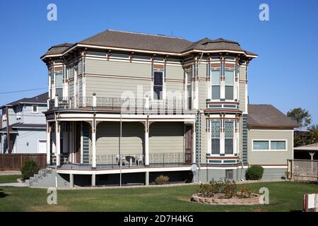 Maison en bois sur Elizabeth Street, Alviso, San José, Californie, Etats-Unis Banque D'Images