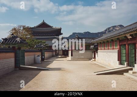 Photo du temple à l'intérieur du Palais Gyeongbokgung à Seul Corée du Sud Banque D'Images