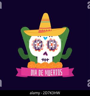 Affiche de dia de los muertos. Jour des morts - vecteur Illustration de Vecteur
