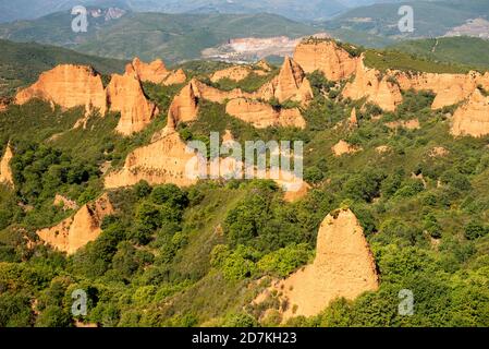 Panoramique Las Medulas, El Bierzo, León Banque D'Images