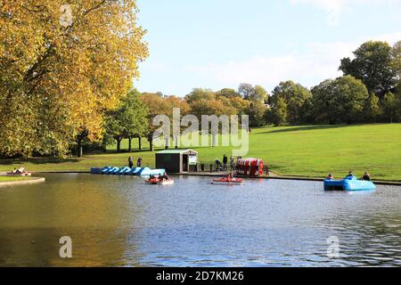 Le lac nautique de Greenwich Park, dans le sud-est de Londres, Royaume-Uni Banque D'Images