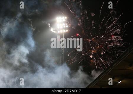 LEEUWARDEN, pays-Bas. Football, Keuken Kampioen Dutch Divie, SC Cambuur - Roda JC, Cambuur Stadium, saison 2020/2021, feu d'artifice par Cambuur crédit: Pro Shots/Alamy Live News 2020 Banque D'Images