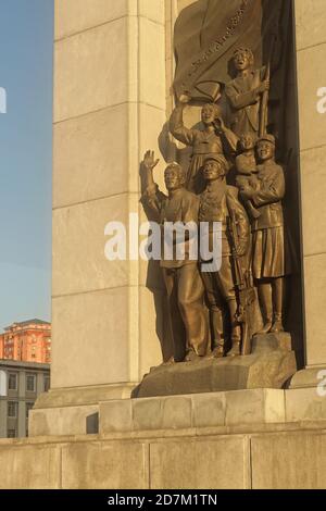 Pyongyang, Corée du Nord - 09 novembre 2018 : Monument aux peuples ville capitale de Pyongyang, Corée du Nord. Banque D'Images