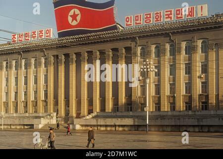 Pyongyang, Corée du Nord - 09 novembre 2018 : Bâtiment du Parti des travailleurs à la place Kim il Sung, ville de Captial à Pyongyang, Corée du Nord. Banque D'Images