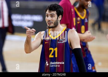 Barcelone, Espagne. 23 octobre 2020. Alex Abrines Redondo du FC Barcelone lors du match Euroligue de Turkish Airlines entre le FC Barcelone et le Real Madrid au Palau Blaugrana le 23 octobre 2020 à Barcelone, Espagne. Crédit : Dax Images/Alamy Live News Banque D'Images