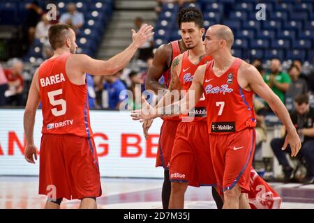 Carlos Arroyo, Juan Barea, David Huertas. Équipe de basket-ball de Porto Rico. Tournoi FIBA OQT, Belgrade 2016 Banque D'Images