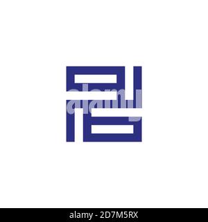 lettre qb abstrait carré géométrique ligne carrée logo vecteur Illustration de Vecteur