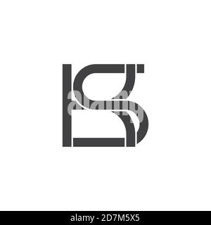 lettre abstraite ks simple 3d chevauchement ligne lié logo vecteur Illustration de Vecteur