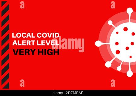Illustration du vecteur de niveau d'alerte local Covid très élevé (niveau 2) Illustration de Vecteur
