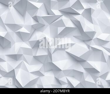 Arrière-plan abstrait des polygones sur fond blanc. rendu 3d Banque D'Images