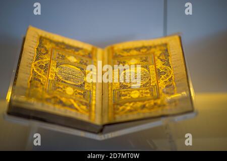 Ankara, Turquie; 08 octobre 2020: Manuscrit de Quran vue de l'Antiquité Banque D'Images