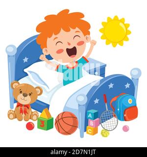 Poses et expressions d'UN garçon drôle Illustration de Vecteur