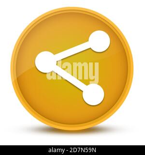 Lien vers les réseaux sociaux luxueux bouton rond jaune brillant illustration abstraite Banque D'Images