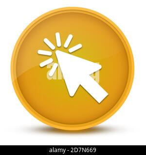 Illustration abstraite du bouton rond jaune brillant luxueux du curseur Banque D'Images