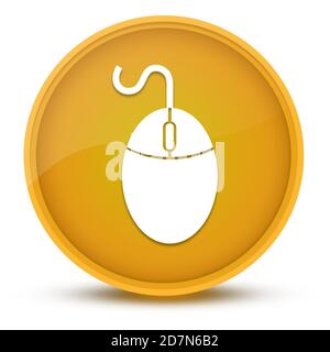 Souris luxueuse illustration de bouton rond jaune brillant Banque D'Images