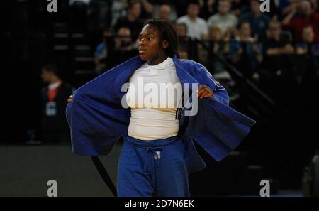 AGBEGNENOU, Clarisse of French et TRSTENJAK, Tina of Slovaque - 63 kg finale au Championnat d'Europe Judo Seniors 2014 le 24 avril 2014 à Montpellier, France - photo Laurent Lairys / DPPI Banque D'Images