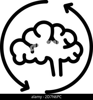 Icône adaptation Brain. Contour adaptation cerveau vecteur icône pour la conception de Web isolé sur fond blanc Illustration de Vecteur