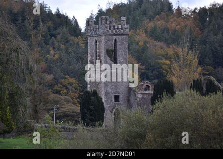 Ruines historiques d'une église à Avoca, Co Wicklow, Irlande Banque D'Images