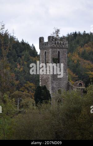 Ruines historiques d'une église à Avoca, Co Wicklow, Irlande Banque D'Images