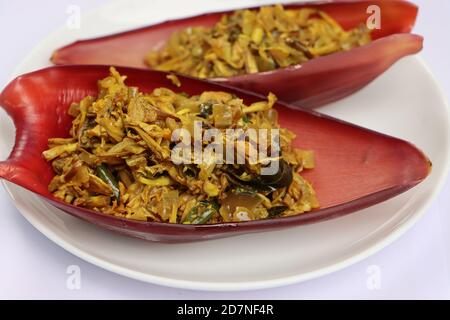 Curry de fleurs de banane, cuisine sud-indienne, frit plantain Banque D'Images