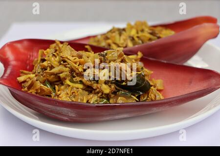 Curry de fleurs de banane, cuisine sud-indienne, frit plantain Banque D'Images