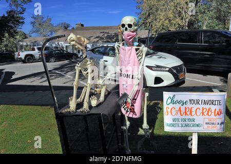 Concours Scarecrow Stony Brook Village long Island New York Banque D'Images