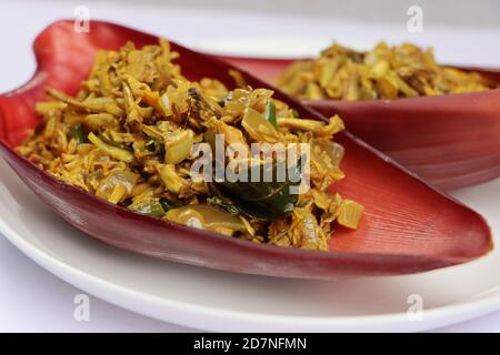 Curry de fleurs de banane, cuisine sud-indienne, frit plantain Banque D'Images