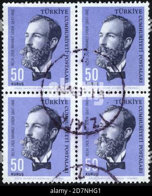 République de Turquie. Timbre-poste de la République de Turquie. Timbre historique de la République de Turquie. Un timbre-poste imprimé en République de Turquie. Banque D'Images