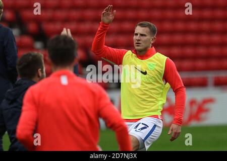 SUNDERLAND, ANGLETERRE. 24 OCTOBRE Byrn Morris de Portsmouth avant le match Sky Bet League 1 entre Sunderland et Portsmouth au Stade de lumière, Sunderland, le samedi 24 octobre 2020. (Crédit : Robert Smith | ACTUALITÉS MI) crédit : ACTUALITÉS MI et sport /Actualités Alay Live Banque D'Images