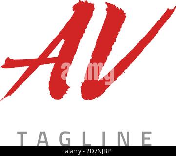 Motif d'icône vectoriel de lettres AV Illustration de Vecteur