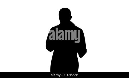 Radiologiste Silhouette Doctor regardant l'acquisition de rayons X. Banque D'Images