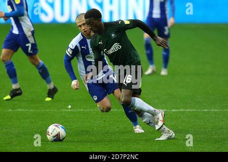 WIGAN, ANGLETERRE. 24 OCTOBRE lors du match Sky Bet League 1 entre Wigan Athletic et Plymouth Argyle au DW Stadium, Wigan, le samedi 24 octobre 2020. (Credit: Chris Donnelly | MI News) Credit: MI News & Sport /Alay Live News Banque D'Images